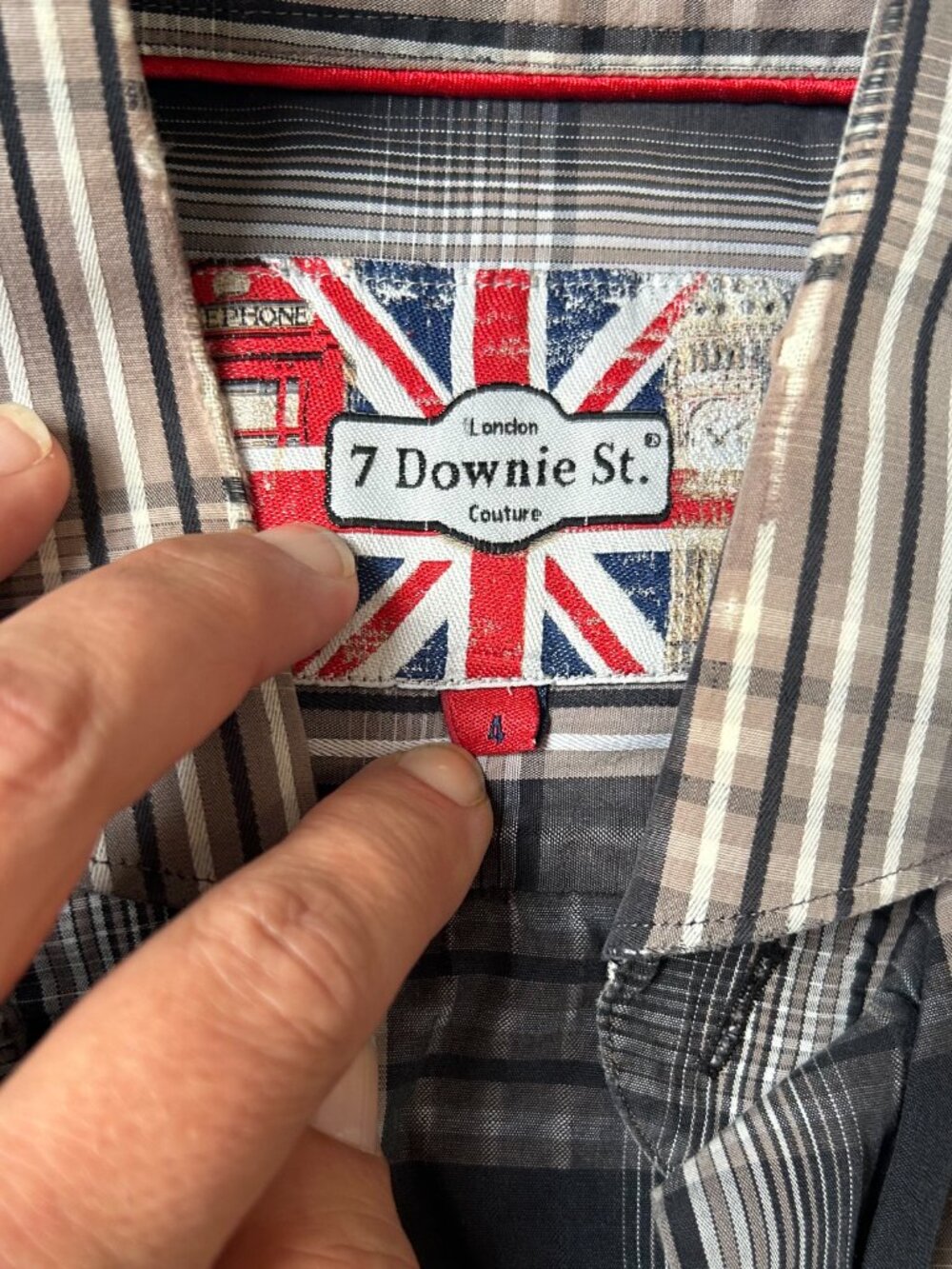 7 Downie St. Men’s Plaid Long Sleeve Sport Shirt - Black / Grey - US Medium - Picture 6 of 10
